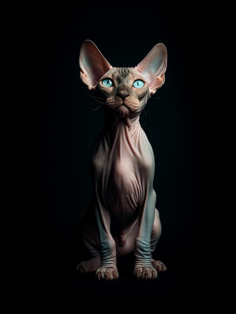 Foto close-up einer sphynx-katze gekleidet