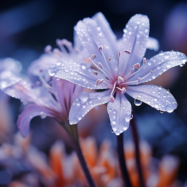 Foto close-up em 3d de flocos de neve à deriva no inverno