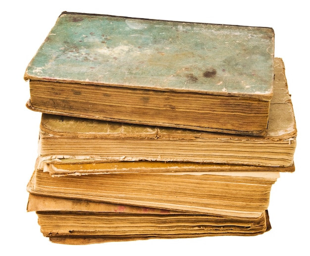 Close-up em livros antigos isolados