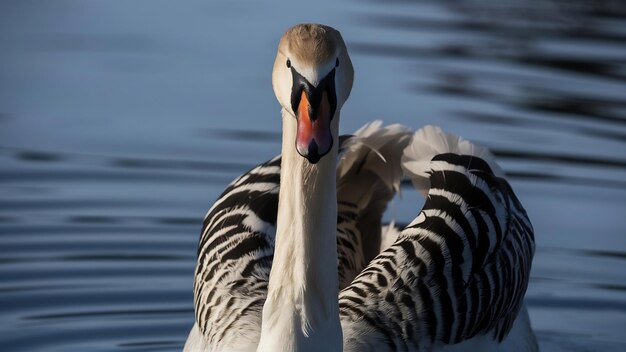 Foto close-up em retrato de cisne mudo cygnus olor