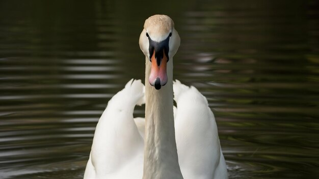 Close-up em retrato de cisne mudo cygnus olor