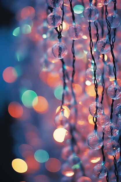 Close up de las luces de Navidad disparado