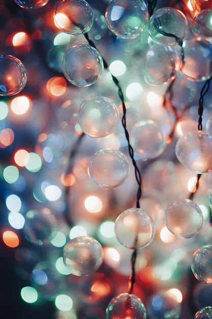 Close up de las luces de Navidad disparado