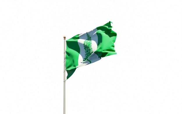 Close-up na renderização isolada da bandeira nacional