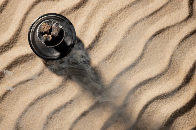 Foto close-up no cachimbo de água para vaping