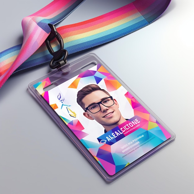 Foto close-up no projeto de maquete de lanyard