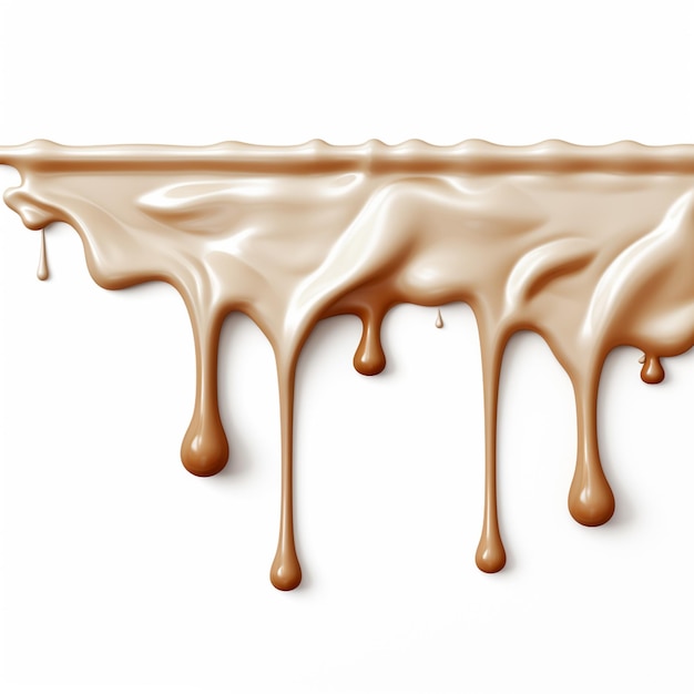 Foto a close up of a chocolate drip on a white surface generative ai