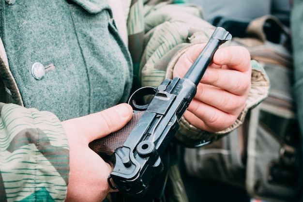 Close-up pistola parabellum