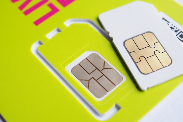 Close-up twoPhone Sim Cards