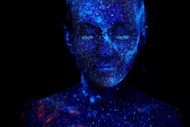 Close up UV abstract portrait