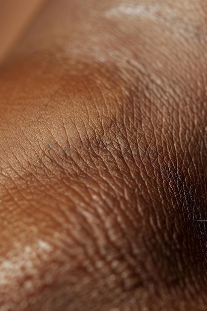 Foto close up view of textured human skin with fine hairs