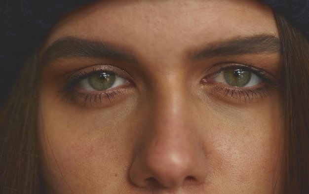 Foto close-up vista dos olhos femininos