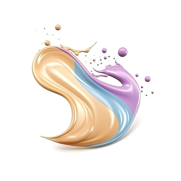 Close Up von Liquid Foundation Splash in frischen weichen Pastellfarben png transparenter Hintergrund