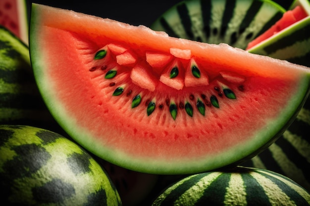 Close up Watermelon full frame frisches Obst Hintergrund Generierte AI