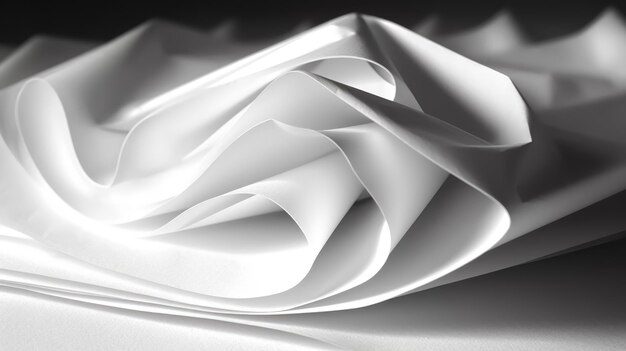 Closeup abstrato 3D onda branca fundo de textura de papel comum Generative AI AIG21