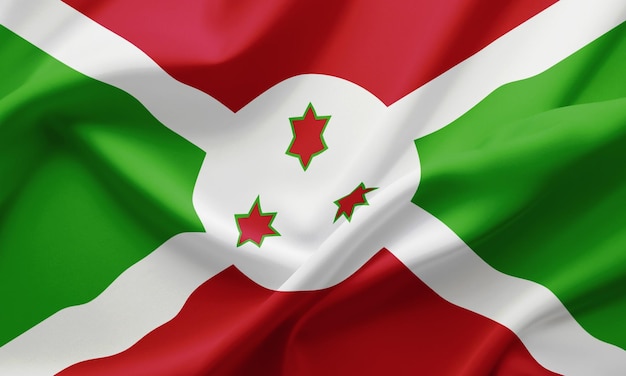 Closeup agitando a bandeira do Burundi