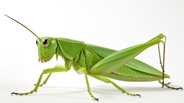 CloseUp-Bild von Grasshopper auf weißem Hintergrund