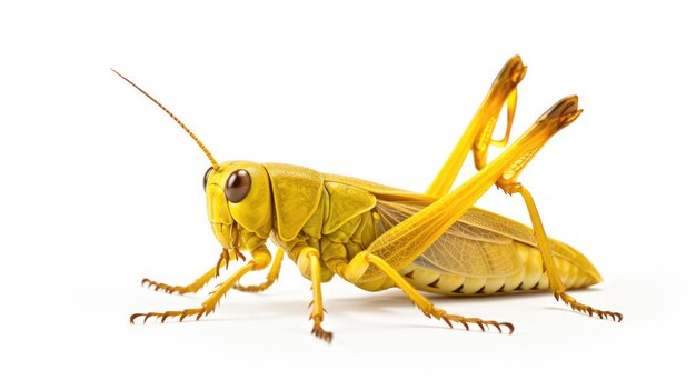 CloseUp-Bild von Grasshopper auf weißem Hintergrund