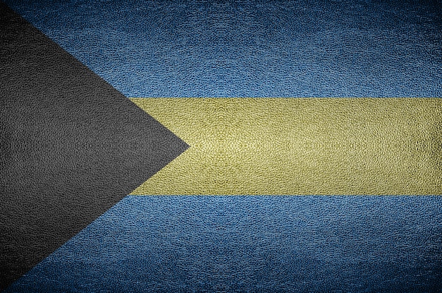 closeup Bildschirm Bahamas Flagge Konzept auf PVC-Leder für den Hintergrund