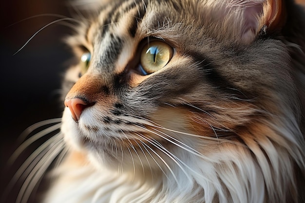 CloseUp Cat Face Bright Inteligência Artificial Gerativa
