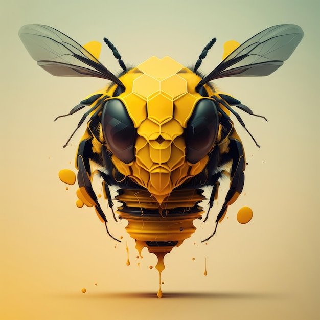 closeup de abelha abstrata