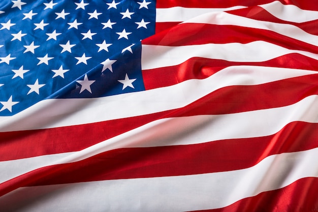 Closeup, de, babado, bandeira americana