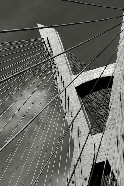 Closeup de cabo da ponte ficou