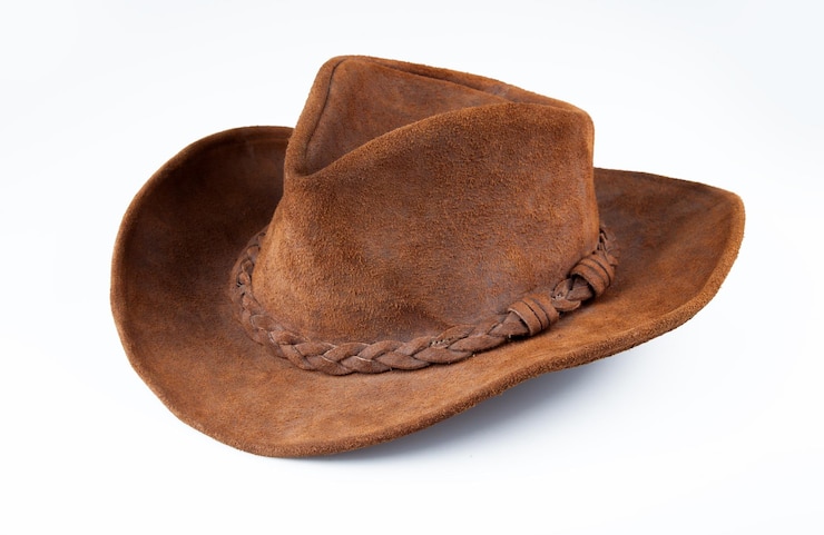 Foto closeup de chapéu de cowboy isolado em um fundo branco