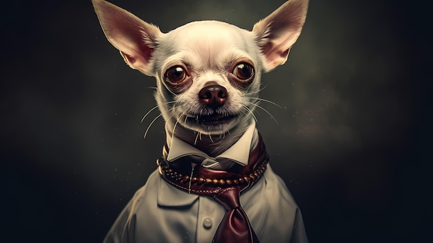 Closeup de Chihuahua zangado Generative AI