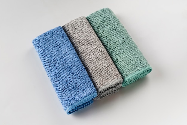 Closeup de cores pastel de toalhas terry