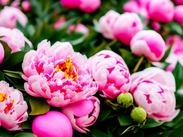 Closeup de flores peônias rosa linda flor de peônia para catálogo ou loja online de flores