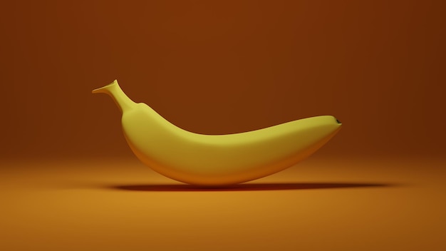 Closeup de fruta banana. renderização 3D