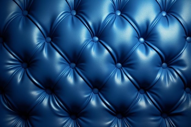 Closeup de fundo de textura de sofá de couro azul renderização em 3D