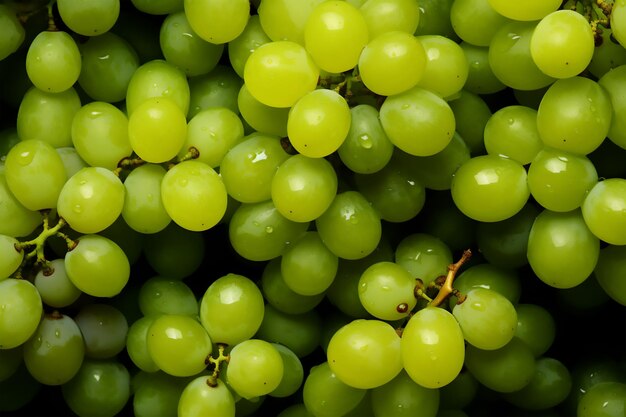 Foto closeup de fundo de uvas verdes