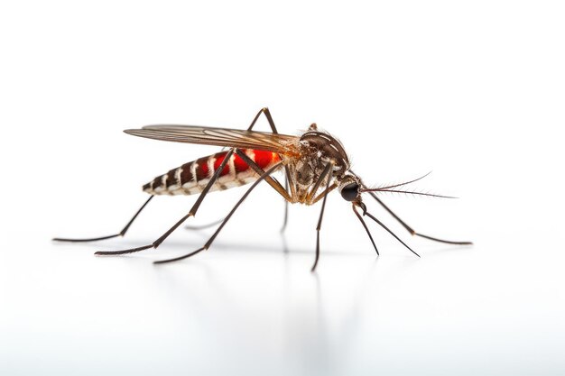 Closeup de inseto mosquito em fundo branco