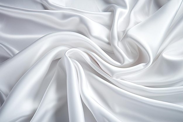 Closeup de lençóis brancos com espaço de cópia em fundo de tecido texturizado