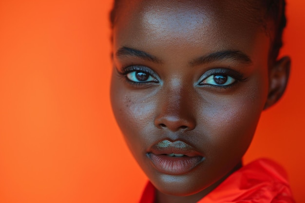 CloseUp de Mulher com Olhos Azuis Inteligência Artificial Generativa