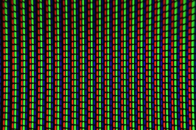 Closeup de pixels de TV. Pixel de tela macro.