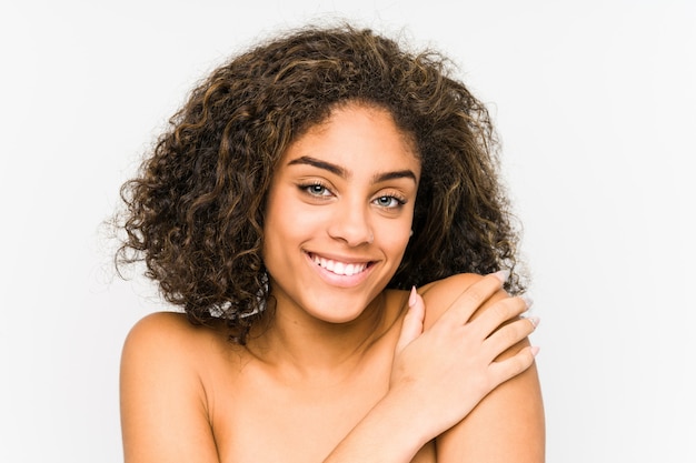 Closeup de rosto jovem mulher afro-americana