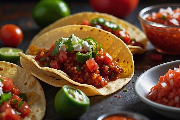 CloseUp de Salsa em Tacos Crispy