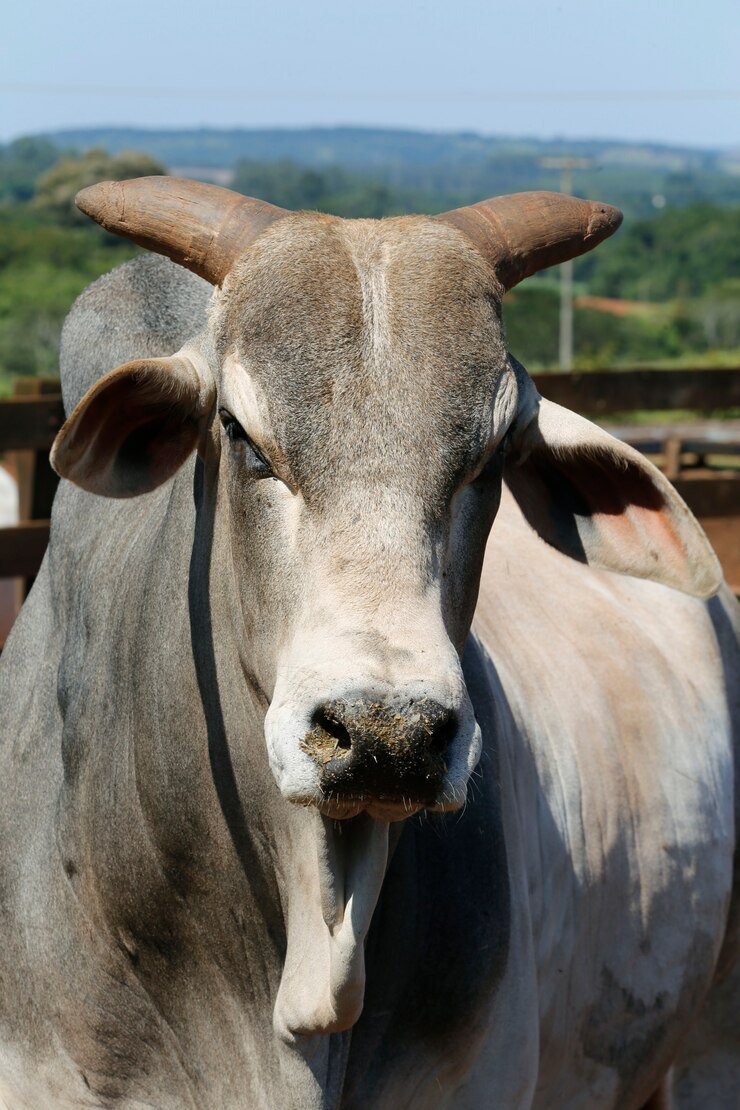 Foto closeup de touro zebu da raça nelore