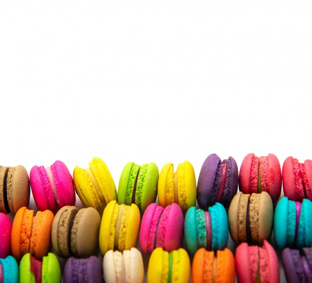 closeup de variedade de macaroons