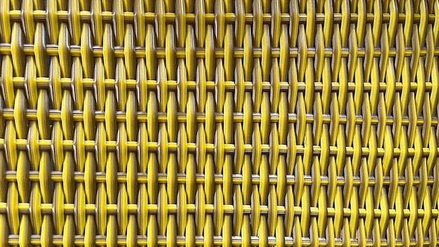 Closeup de vime Superfície de vime bonito padrão de vime padrão de fundo amarelo