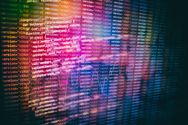 Foto closeup entwicklung von programmier- und codierungstechnologien. entwickler, der im büro an codes für websites arbeitet.