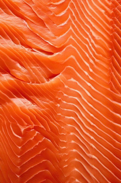 Closeup extremo de filé de salmão cru gerado por IA