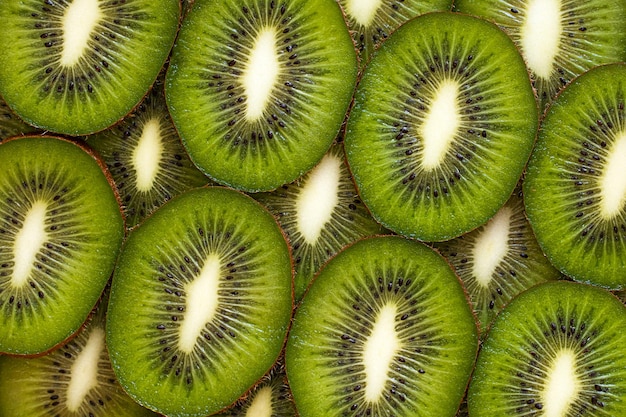Closeup fatias de kiwi textura como plano de fundo