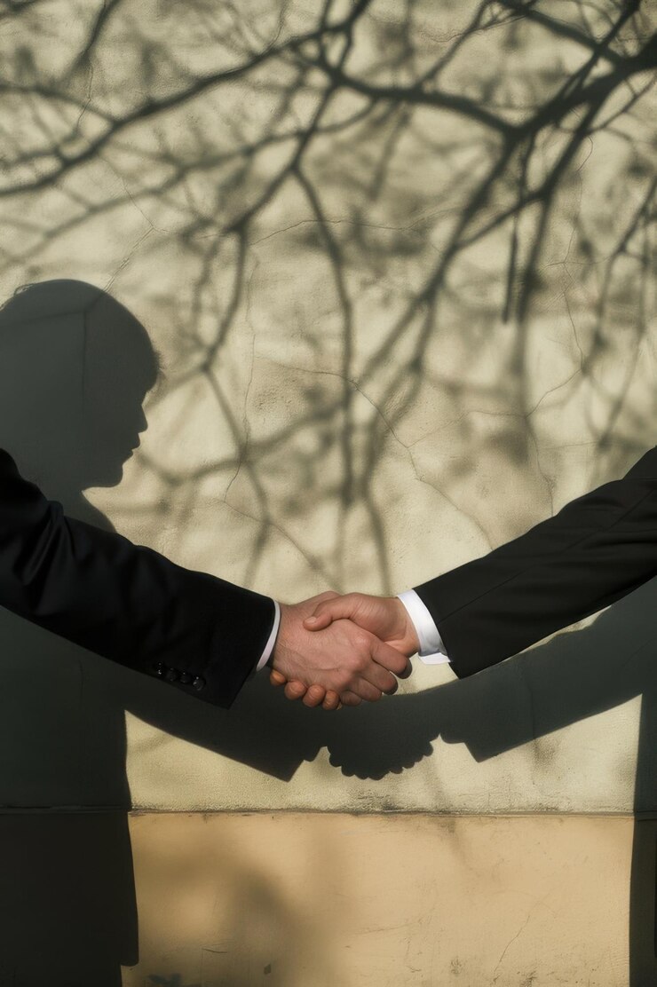 Closeup de un firme apretón de manos entre dos hombres de negocios que simboliza el acuerdo de confianza y la colaboración profesional
