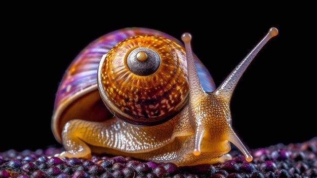 Foto closeup de foto grtis de um caracol em uma concha rastejando na grama vida selvagem