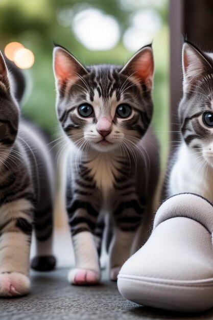 Foto closeup del gato mirando hacia otro lado mientras está sentado contra un fondo rosa