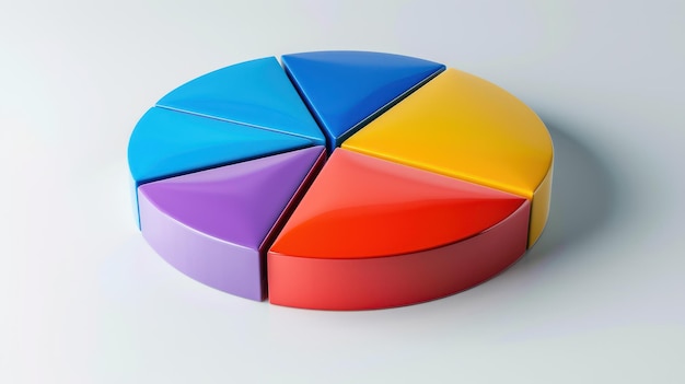Closeup de un gráfico circular que muestra clases de activos diversificados